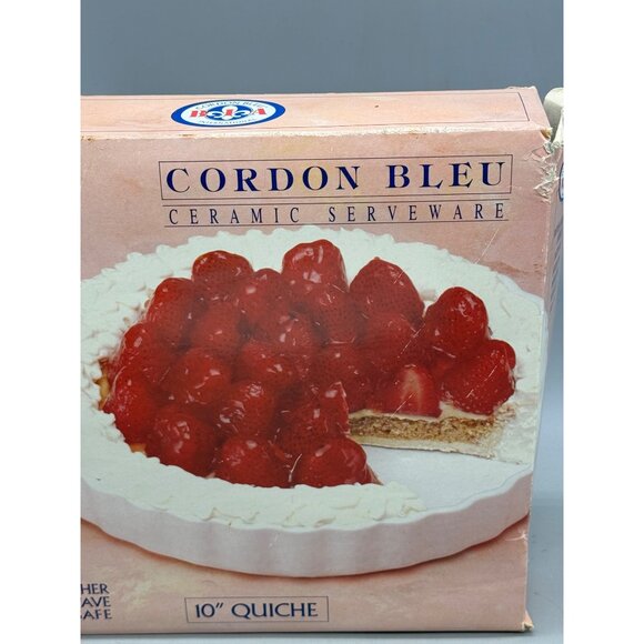 Cordon Bleu 10" Ceramic Quiche Dish White Round Bakeware ripple serveware READ - Picture 7 of 9
